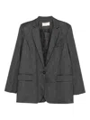 Vanessa Bruno Pinstripe Single-breasted Blazer In Gray
