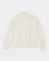 Vanessa Bruno Dahlia Lace Trim Top In Blanc