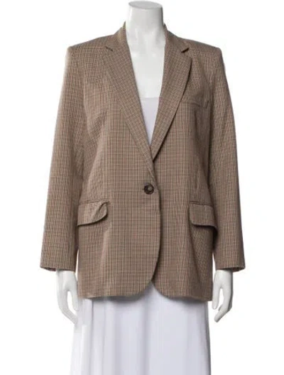Pre-owned Vanessa Bruno Plaid Print Blazer In Neutral