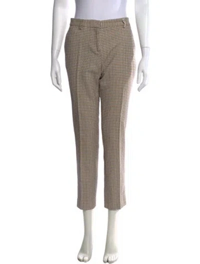 Pre-owned Vanessa Bruno Plaid Print Straight Leg Pants In Neutrals