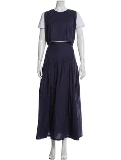 Pre-owned Vanessa Bruno Pleated Accents Skirt Set In Blue