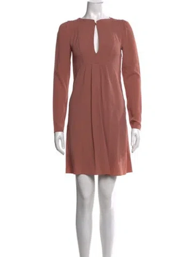 Pre-owned Vanessa Bruno Plunge Neckline Mini Dress In Pink