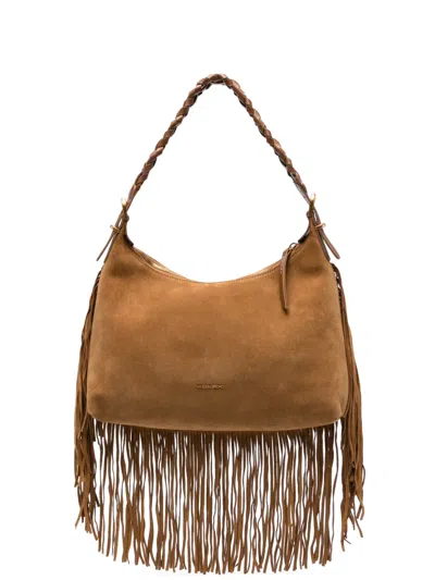 Vanessa Bruno Pm Jess Suede Shoulder Bag In Brown