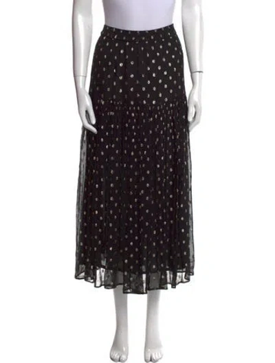 Pre-owned Vanessa Bruno Polka Dot Print Long Skirt In Black