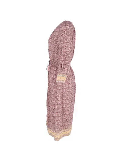 Pre-owned Vanessa Bruno Printed Buttoned Midi Dress In Red