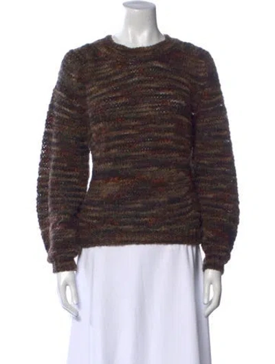 Pre-owned Vanessa Bruno Printed Crew Neck Sweater In Brown