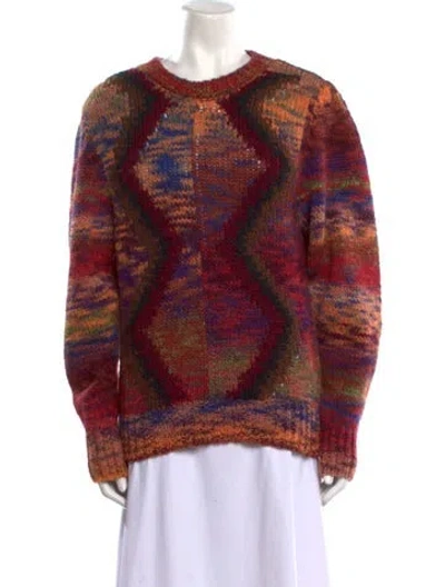 Pre-owned Vanessa Bruno Printed Crew Neck Sweater In Burgundy