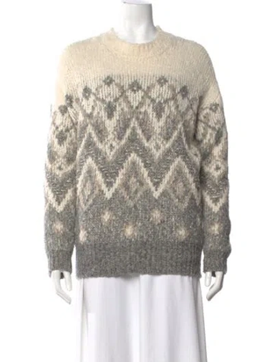 Pre-owned Vanessa Bruno Printed Crew Neck Sweater In Neutral