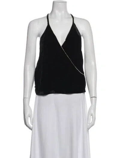 Pre-owned Vanessa Bruno Printed Halterneck Top In Black