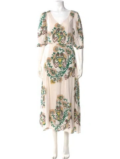 Pre-owned Vanessa Bruno Printed Long Dress In Multi