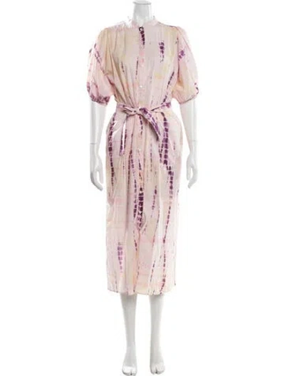 Pre-owned Vanessa Bruno Printed Long Dress In Pink