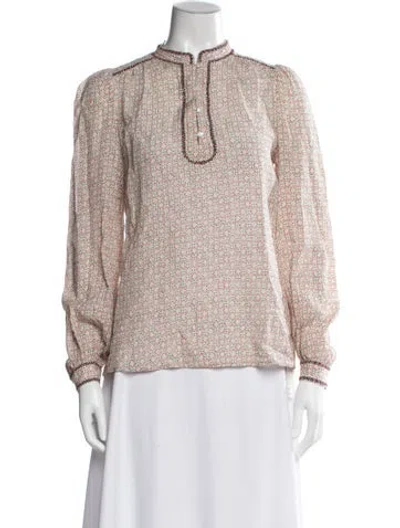 Pre-owned Vanessa Bruno Printed Long Sleeve Blouse In Multi