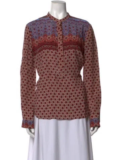 Pre-owned Vanessa Bruno Printed Long Sleeve Blouse In Multicolor