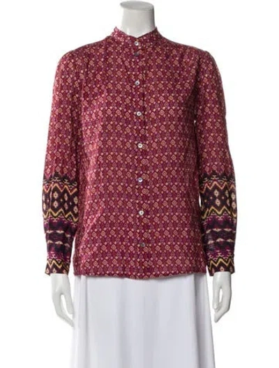 Pre-owned Vanessa Bruno Printed Long Sleeve Blouse In Pink