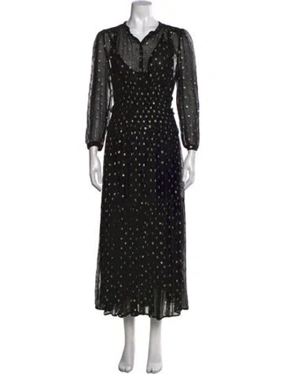 Pre-owned Vanessa Bruno Printed Midi Length Dress In Black