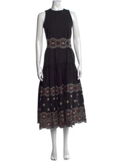 Pre-owned Vanessa Bruno Printed Midi Length Dress In Black