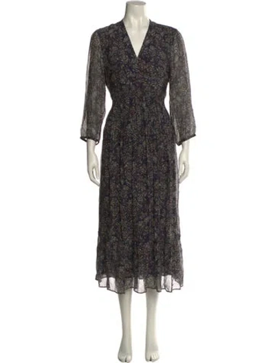 Pre-owned Vanessa Bruno Printed Midi Length Dress In Blue