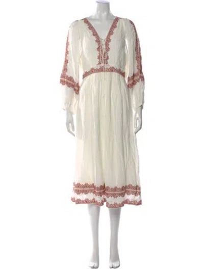 Pre-owned Vanessa Bruno Printed Midi Length Dress W/ Tags In Neutral