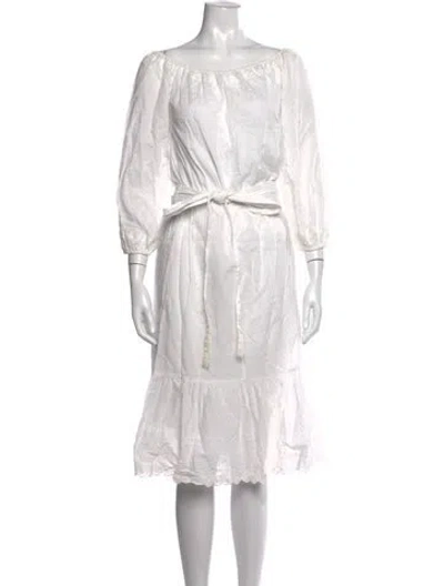 Pre-owned Vanessa Bruno Printed Midi Length Dress In White