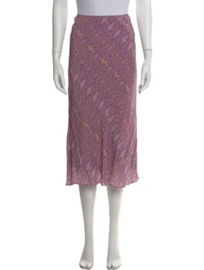 Pre-owned Vanessa Bruno Printed Midi Length Skirt In Purple