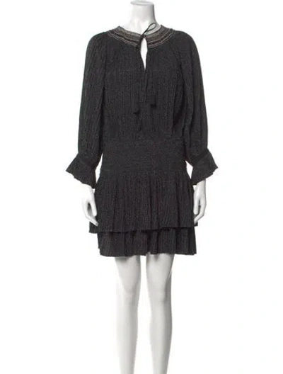 Pre-owned Vanessa Bruno Printed Mini Dress In Black