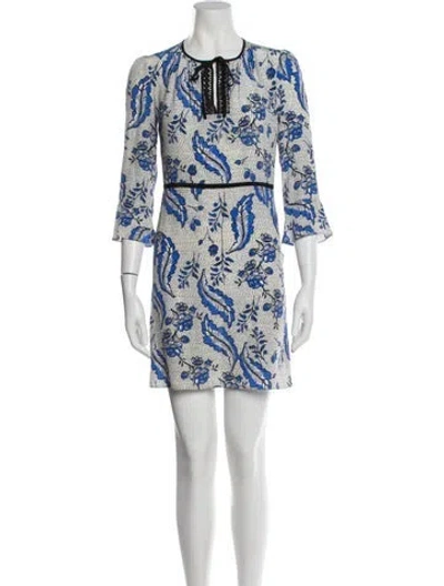 Pre-owned Vanessa Bruno Printed Mini Dress In Blue