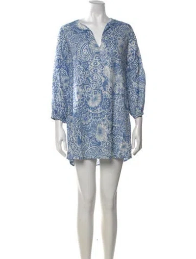 Pre-owned Vanessa Bruno Printed Mini Dress In Blue