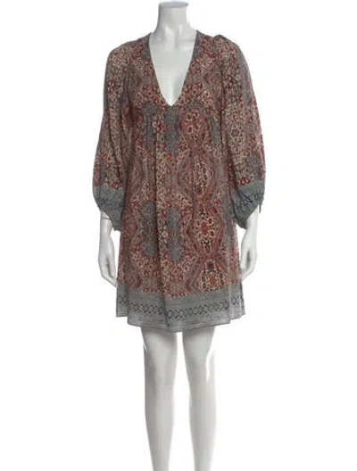 Pre-owned Vanessa Bruno Printed Mini Dress In Neutral