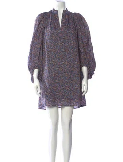 Pre-owned Vanessa Bruno Printed Mini Dress In Purple