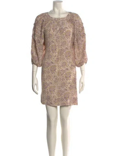 Pre-owned Vanessa Bruno Printed Mini Dress W/ Tags In Neutral