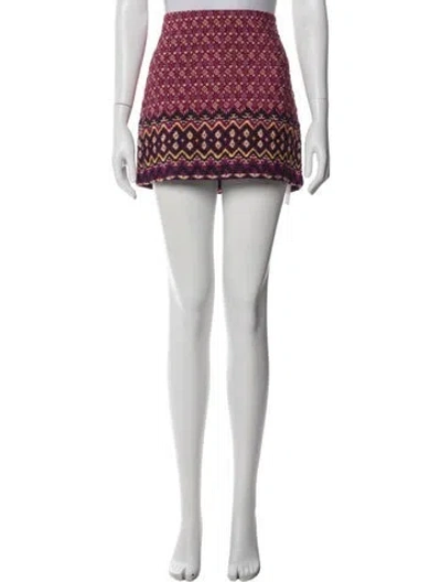 Pre-owned Vanessa Bruno Printed Mini Skirt In White