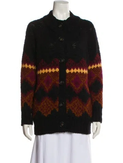 Pre-owned Vanessa Bruno Printed Mock Neck Sweater In Black