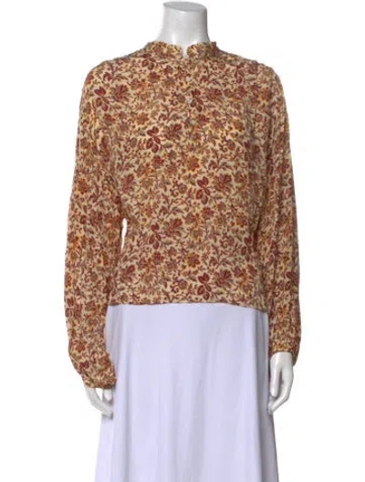 Pre-owned Vanessa Bruno Printed Mock Neck Sweatshirt In Neutral