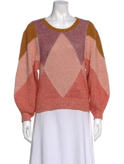 Pre-owned Vanessa Bruno Printed Scoop Neck Sweater In Neutral