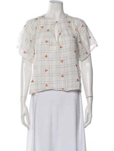 Pre-owned Vanessa Bruno Printed V-neck Blouse In Neutrals