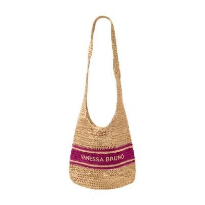 Vanessa Bruno Raffia Hobo Bag In Beige