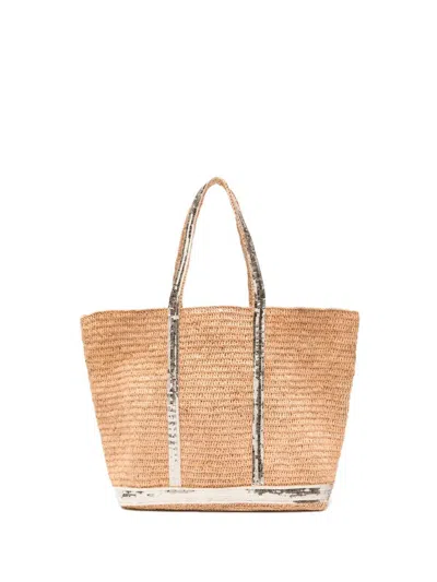 Vanessa Bruno Raphia Large Cabas Tote In Sand
