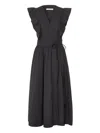 Vanessa Bruno Ruffle-detail Wrap Midi Dress In Black