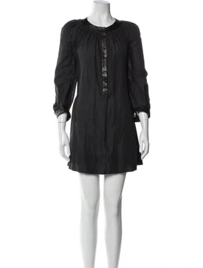 Pre-owned Vanessa Bruno Scoop Neck Mini Dress In Black