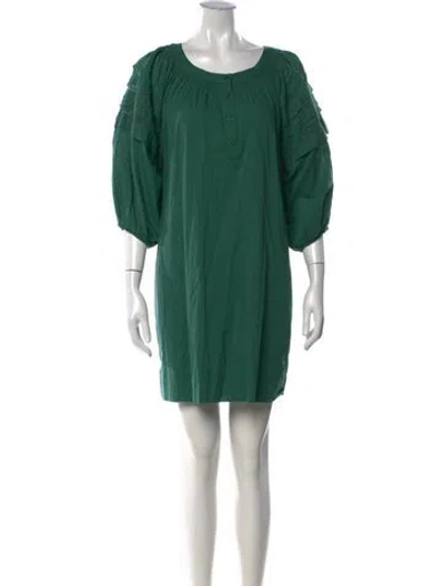 Pre-owned Vanessa Bruno Scoop Neck Mini Dress In Green