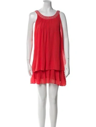 Pre-owned Vanessa Bruno Scoop Neck Mini Dress In Red
