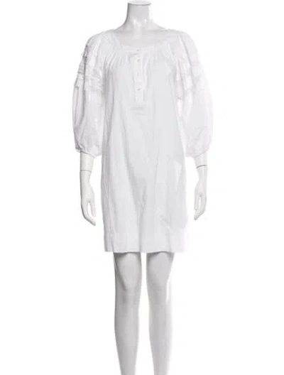 Pre-owned Vanessa Bruno Scoop Neck Mini Dress In White
