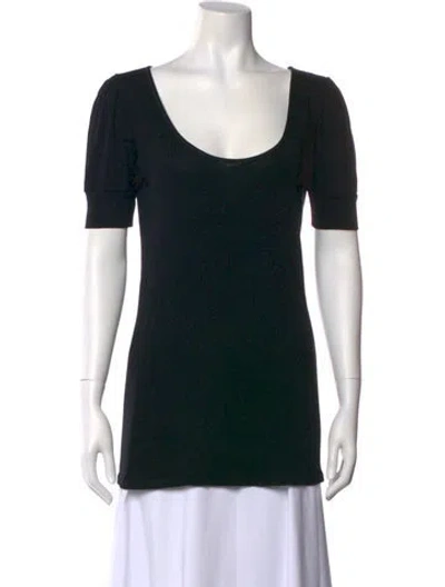 Pre-owned Vanessa Bruno Scoop Neck Short Sleeve Top In Black