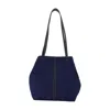 Vanessa Bruno Small Daily Double-handle Cotton Shoulder Bag In Blue