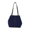 Vanessa Bruno Small Daily Double-handle Cotton Shoulder Bag In Blue