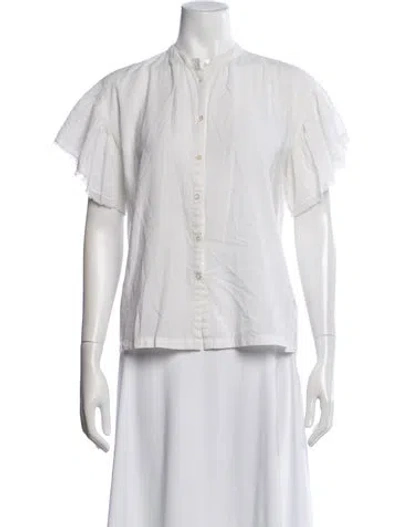 Pre-owned Vanessa Bruno Short Sleeve Blouse In White