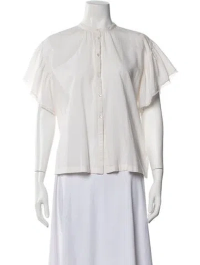 Pre-owned Vanessa Bruno Short Sleeve Blouse In White