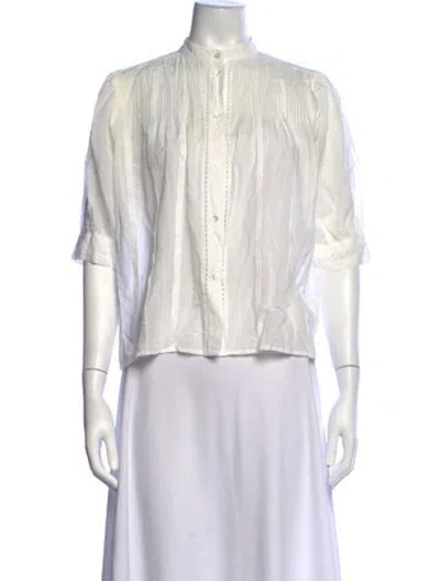 Pre-owned Vanessa Bruno Short Sleeve Blouse In White