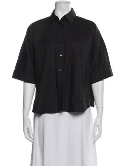 Pre-owned Vanessa Bruno Short Sleeve Button-up Top In Gray