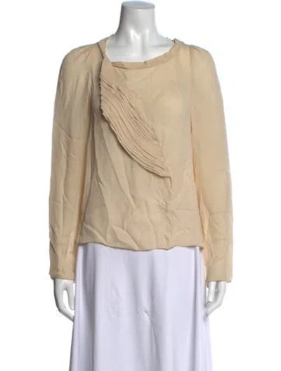 Pre-owned Vanessa Bruno Silk Asymmetrical Blouse In Neutrals